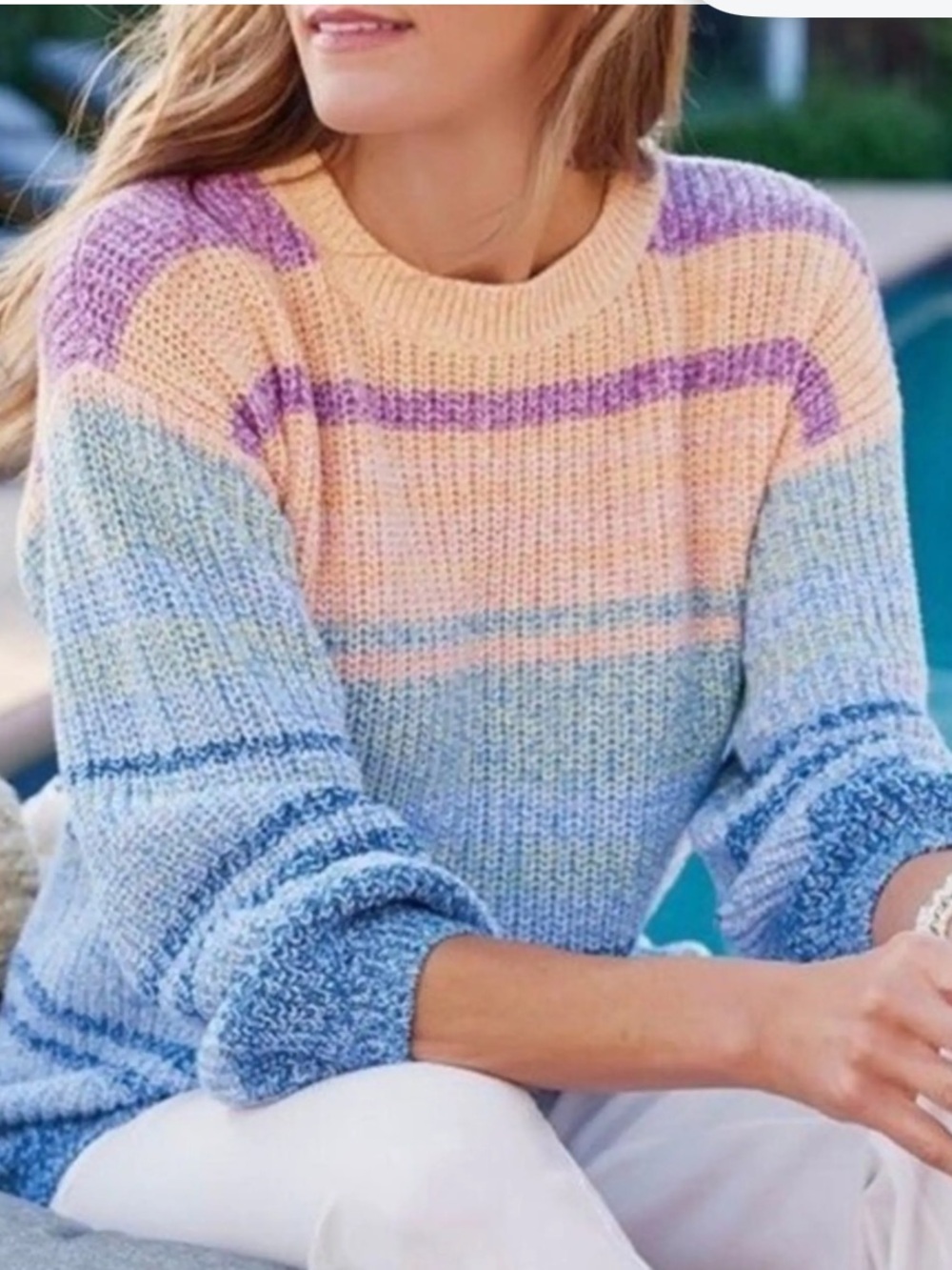 Soft Surroundings Karlie Stripe Sweater Medium